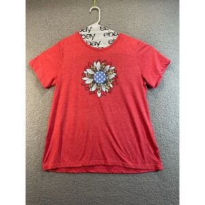 Celebrate Patriotic Ladies‎ Graphic Red T Shirt Size XL  16/18 Sunflower